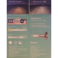 Żarówki LED samochodowe H7 Philips ULTINON +160% 6200K ŻARÓWKI 2szt. nr. kat. 11972ULWX2
